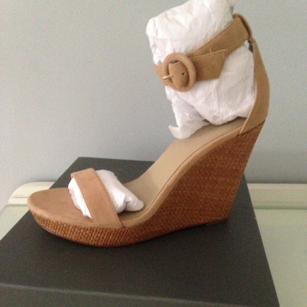 Ann Taylor  Francesca Suede Wedges - Brand New